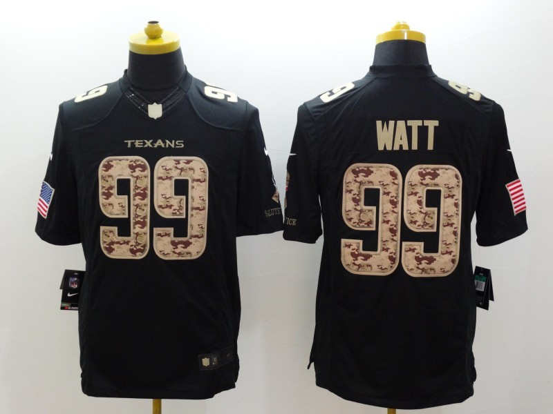 Men's Houston Texans #99 J.J. Watt Black Authentic Jersey